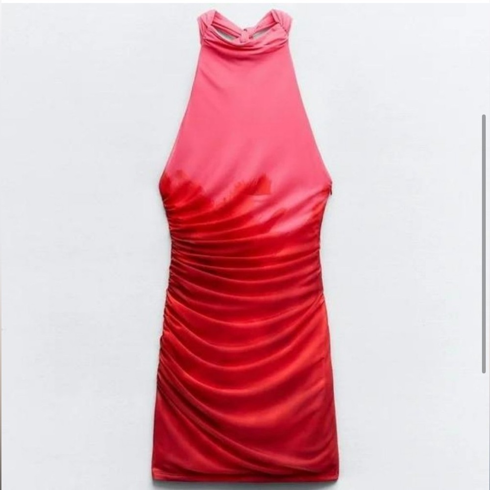 Zara printed tulle dress